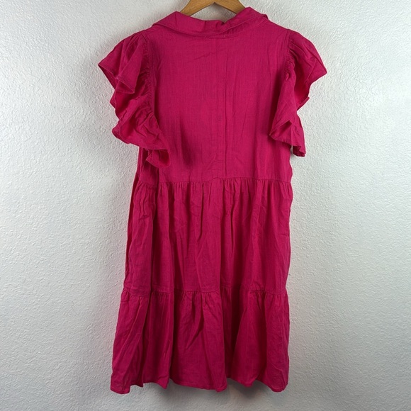 NWT Umgee linen blend tiered mini dress medium - Picture 9 of 9
